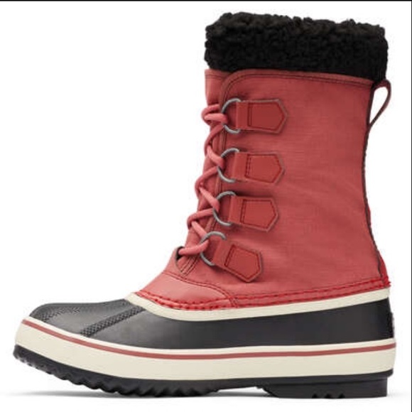 Womens Sorel Winter Carnival Waterproof Snow Boots Rose Dust Black NL348 Size 12 - Picture 3 of 5